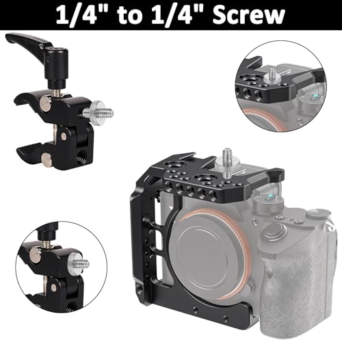 Standard 1/4"-20 Male to 1/4"-20 Male Tripod Screw, 4 PCS Standard Camera Screw Adapter Converter Double Head Tripod Mounting Thread Light Stand Screws for Shoulder Rig Stud Mounting Accessories