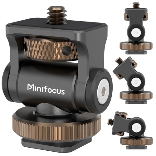 MINIFOCUS Camera Monitor Mount with Cold Shoe, 1/4" Screw for 5" & 7" Field Monitors, 160° Tilt Adjustable Holder for Field Monitor, LED, Flash and Video Shooting Photography Accessories - style: S1102-G