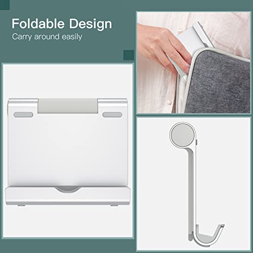 JETech Tablet Stand, Adjustable Portable Desktop Holder, Foldable Dock for iPad/iPad Pro/Air/Mini, Galaxy Tab A8/A7 Lite/A7/S8/S7, Kindle, Tab/Phones(4-11"), Sliver - color: Silver