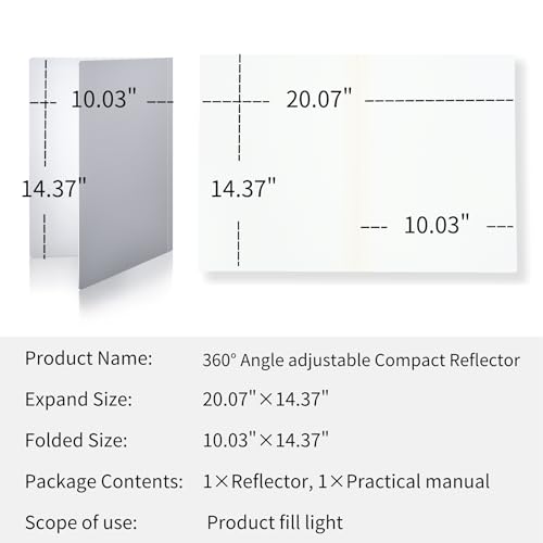 Pino Studio Foldable Photography Reflector Board, White & Black Light Control Card for Product Photography, Food, Cosmetics, Jewelry & Handmade Goods, Made in Japan