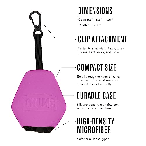 Chums Pouch XL Microfiber Lens Cloth - Portable Lens & Screen Cleaner Cloth Keychain (Black) - color: Black, size: Pouch XL