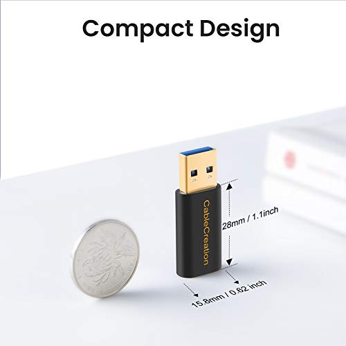 CableCreation 3-Pack USB C Female to USB Male Adapter, USB 3.1 5Gbps to USB C Adapter Compatible with Laptops, Logitech StreamCam VR Link for Charging - style: Adapter-3Pack