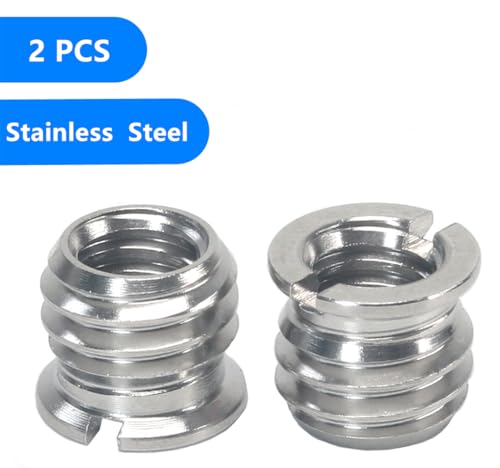 Stainless Steel 1/4"-20 Female to 3/8"-16 Male Convert Screw Adapter (2pcs, 8mm) - color: 2pcs, size: 8mm