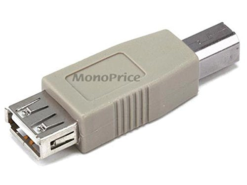 Monoprice USB 2.0 Type-A Female to Type-B Male Adaptor - Passive, Beige