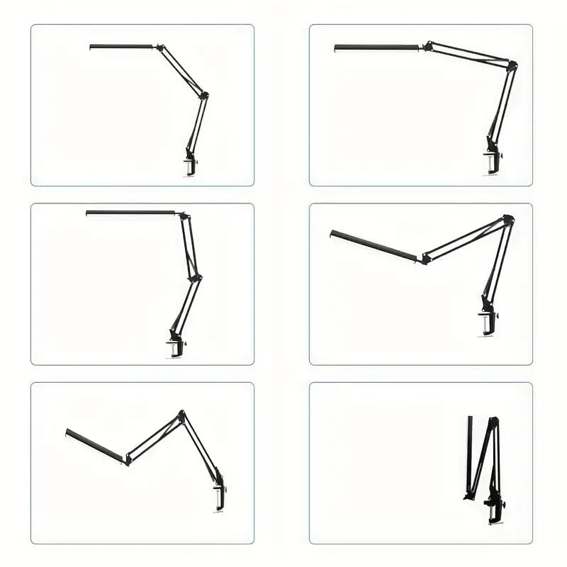 LED Desk Lamp with Eye-Caring 3 Modes 10 Brightness, Adjustable Swing Arm Long Flexible Lamp for Office Workers and Students, USB Port