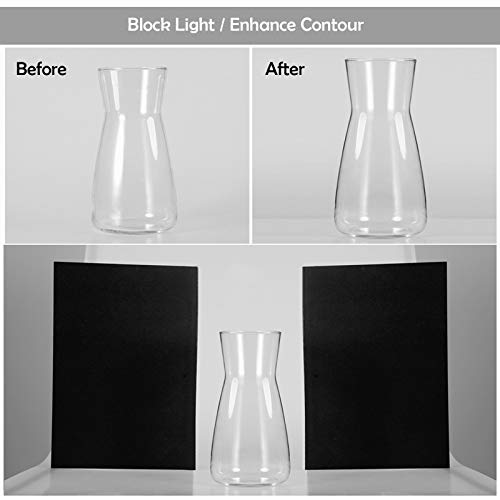 Meking 3 in 1 Photography Reflector Cardboard, 17"x12"/42x30cm A3 Folding Light Diffuser Board for Still Life, Product and Food Photo Shooting - Black, Silver and White - size: 1Pcs A3 Black Silver White