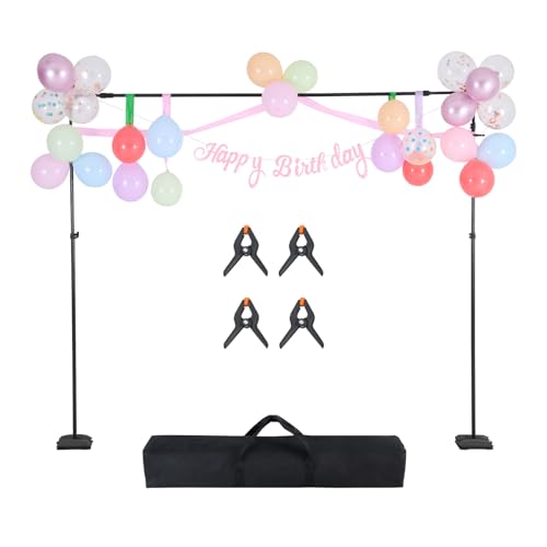 VEVOR Backdrop Stand, 8.5 x 10 ft Adjustable Photo Backdrop Stand Kit, Portable Background with 7 Crossbars, Heavy Duty Projector Screen, for Wedding, Photo Video Studio & Party - size: 8.5 x 10 Ft