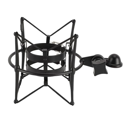 Tangxi 60MM Microphones Shock Mount, High Isolation, Anti Vibration Spider Shockmount Stand for Microphones up to 60MM (Black) - color: Black