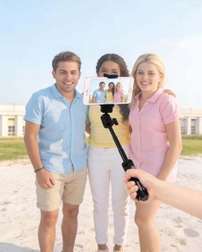 CAMBOFOTO Mini Tripod, Compact Lightweight Stand for Vlogging, Live Streaming, Stable Durable Celephone Tripod, Ideal for Home Office and Content Creators, with Phone Holder and Action Camera Mount