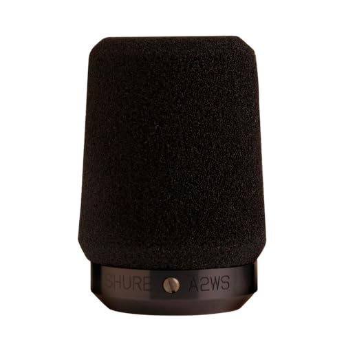 Shure A2WS Locking Microphone Windscreen - Reduces Unwanted Breath and Wind Noise, Black - Compatible with SM57 and 545 Series Mics (A2WS-BLK) - color: Black