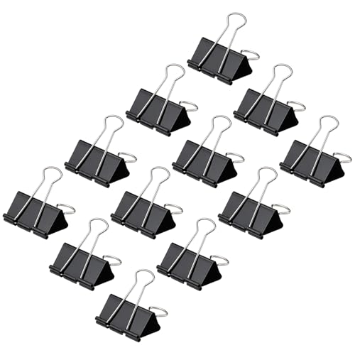 Sieral 12 Pack Balloon Arch Clips 2 Inch Backdrop Clamps Large Binder Clips Black Heavy Duty Clamps for Balloon Arch Birthday Decor Crafts Backdrop Photography Studios Woodworking Home Office