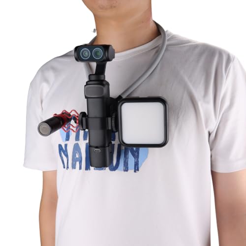 Camera Neck Strap Bracket for Insta360 Luna Ultra, First-Person Chest Strap Camera Neck Mount with Dual Cold Shoe Mount for POV/Vlog Selfie Video Recording