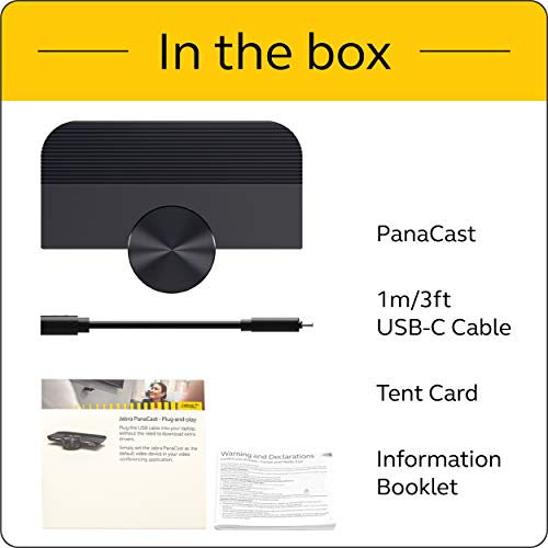 Jabra PanaCast – Intelligent 180° Panoramic-4K Huddle Room Video Camera – Inclusive Video Conferencing Camera with Full Room Coverage, Easy to Set-Up Wide Angle Webcam for Streaming
