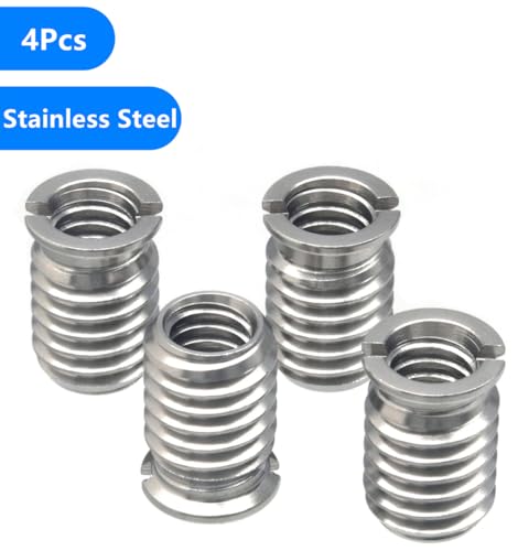 Stainless Steel 1/4"-20 Female to 3/8"-16 Male Convert Screw Adapter (4pcs, 14mm) - color: 4pcs, size: 14mm