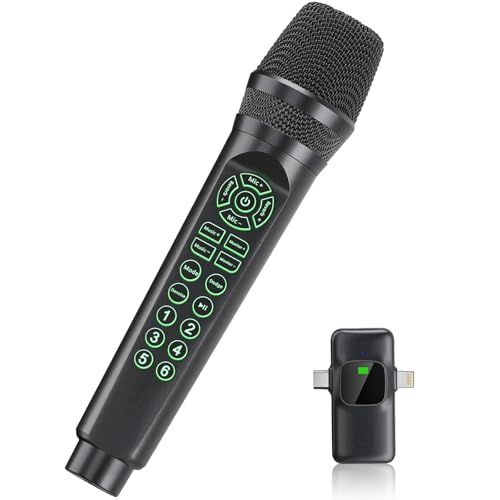 MC9 Online Karaoke Microphone for Phone/PC, Live Streaming Microphone Set | Easy Podcast Kit w/Built-in Sound Card, Voice Changer, Real-Time Monitoring for TikTok YouTube Live Recording Beginners