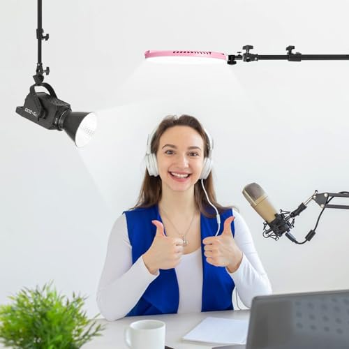 PHOCUS Photography Studio Wall Mount Boom Arm, 22 Inch Adjustable Camera Ceiling Mount Light Stand with 1/4" to 3/8" Threaded Stud for Video Ring Light, Monolight, Softbox, Flash (22 inch) - size: 22 inch