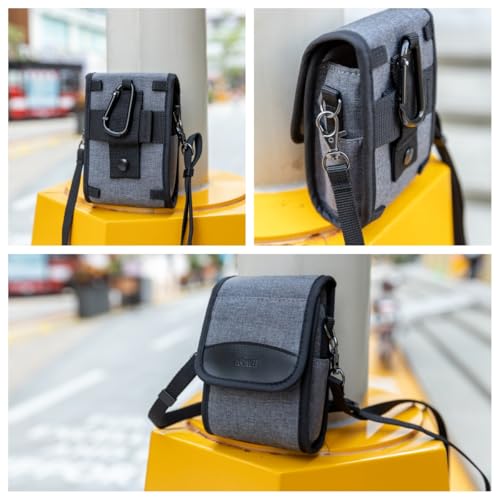 Compact Digital Camera Case Bag for Kodak FZ55 FZ45 SNAPIC A1 EKTAR H35N TG-7 TG-6 TG-5 TG-4 RX100VII RX100VI ZV-1 ZV-1II ZS99 GR III GR IV III GRIIIx G7XIII TS30 TZ99 XF10 with Belt Loop & Strap