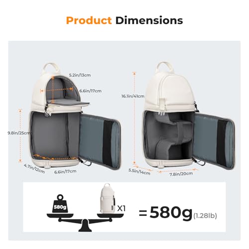K&F CONCEPT Camera Sling Bag Crossbody Bag Camera Shoulder Backpack DSLR/SLR/Mirrorless Photography Bags Compatible with Canon/Nikon/Sony/Fuji/Gopro/DJI - color: White, size: Medium
