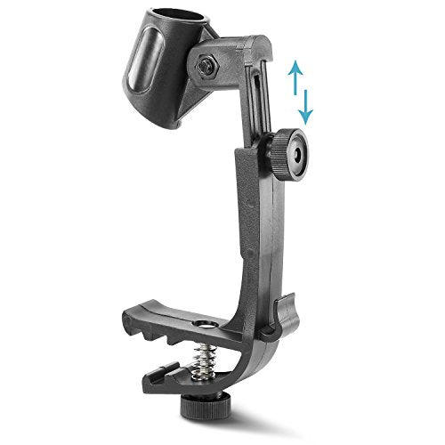 Adjustable Drum Rim Mic Clips - Microphone Mount Clamp (Pack of 2)