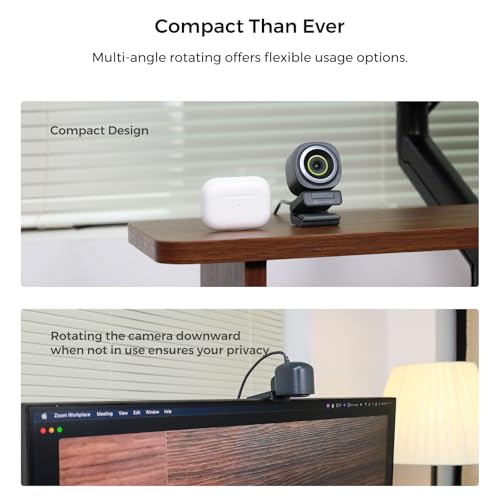 NearStream 2K Webcam for PC, Full HD 1080P Webcam with Noise-Canceling Mic, Auto Focus,Software Control, Adjustable FOV, Plug&Play, Compact Web Camera for Desktop Computer for Zoom/Skype/Teams (V02AF) - style: 2K@30FPS,1080P@60FPS
