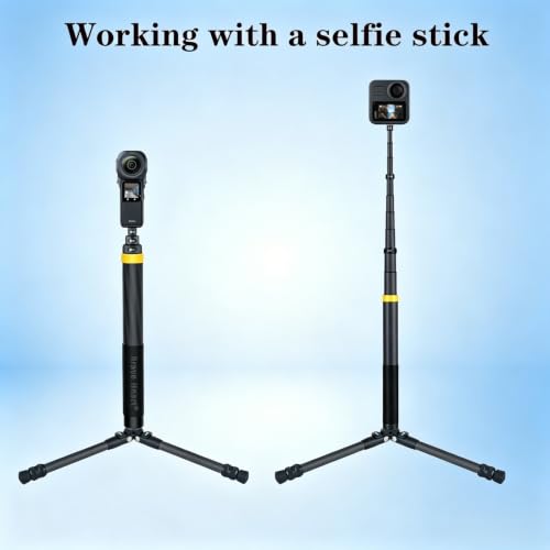 7-10.5 Inch Lightweight Travel Tripod,Mini Carbon Fiber Tripod for Insta360 X5X4, DSLR & Action Cameras (Dark) - color: Dark
