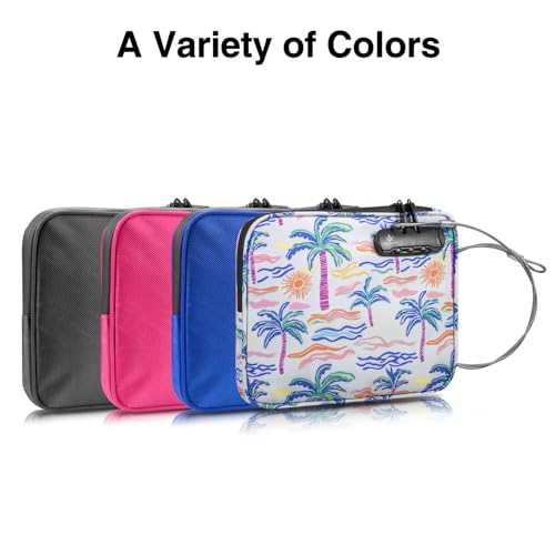 KOSMCCO Beach Locking Bag, Portable Safe, 9x7.5 Inch, Beach Day | Anti-Theft Design, Security Cable Included, Holds Phone Wallet and Keys, Ideal for Beach Pool Cruise and Travel - color: Beach Day