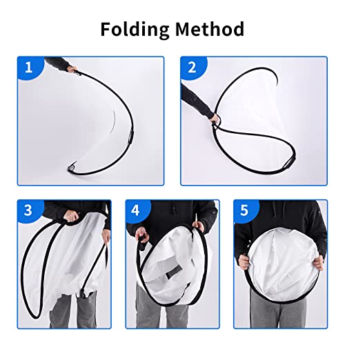 Selens 24inch Photography Reflector Stand Kit, 5-in-1 Collapsible Reflector Disc, 6.5ft Light Stand and Clamp Holder for Photo Video Studio and Outdoor Lighting - size: 24in Reflector Stand Kit