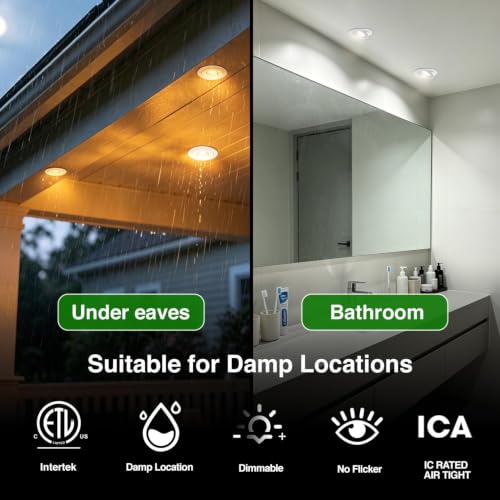 zouzai 4 Inch Gimbal LED Recessed Lights, White-Version 1.0, 12 Pack, with Junction Box, 360°+ 90° Adjustable, 5CCT 2700K-5000K, Dimmable, Canless Eyeball Downlight, CRI90+, 980LM 10W 120V, ETL - color: White-4 inch-Version 1.0, size: 12 Pack