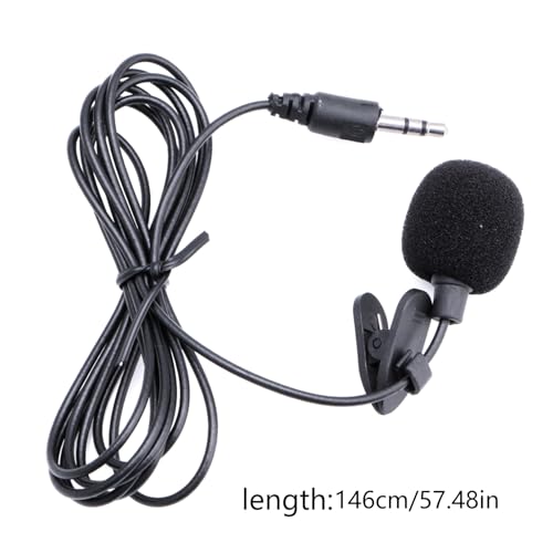 Portable Lavalier Microphones Lightweight 3.5mm Microphone with Secure Active Clip Omnidirectional Lavalier Microphones