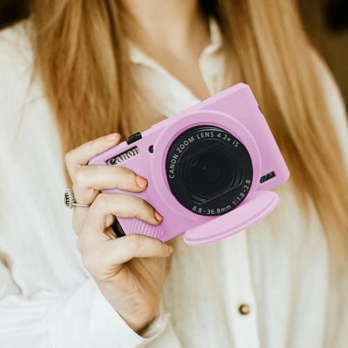G7X Mark III Case, Protective Case for Canon Powershot G7X Mark III Digital Camera, Removable Lens Cover Silicone Sleeve Soft Camera Cover Rubber Protective Body Skin- Light Pink - color: Light Pink