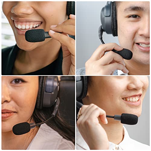 Luter 15pcs Mini Foam Microphone Windscreens, High Density Foam Mic Covers for Headset Protection for Lavalier Microphones (Black)