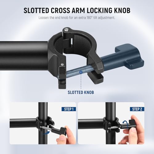 NEEWER Overhead Camera Mount with Phone Clip, 22"/56cm Clamp on Flexible Holding Arm for Desk Stand, 180° & 360° Adjustable Fits 0.87"-1.1" Tubes, 5.5lb/2.5kg Load for Camera LED Ring Light Mic, DS009 - style: DS009(2-Section)