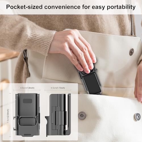 PULUZ Folding Magnetic Mount Stand for DJI Osmo Pocket 3 Accessories,Upgraded Pocket3 Accessories Portable Desktop Tripod Stand,180°Adjustable Handle & Case,Vlogging Accessories (Black)