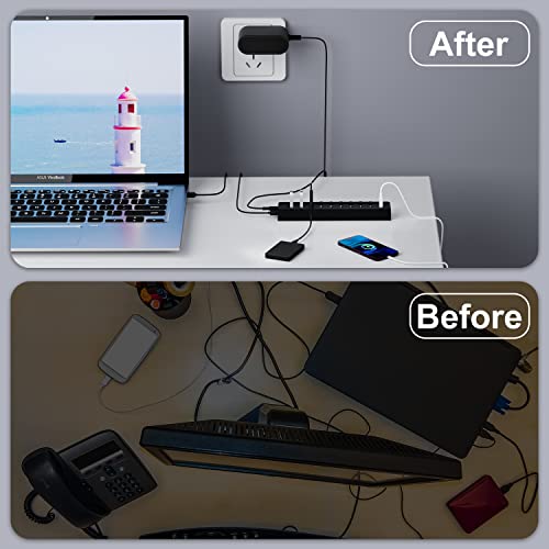ONFINIO Powered USB Hub 3.0, 10-Port USB Splitter Hub with Individual On/Off Switches and 12V/2A Power Adapter USB Extension - style: 10 PORT 3.0