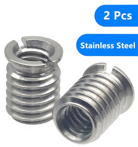 Stainless Steel 1/4"-20 Female to 3/8"-16 Male Convert Screw Adapter (2pcs, 12.5mm) - color: 2pcs, size: 12.5mm