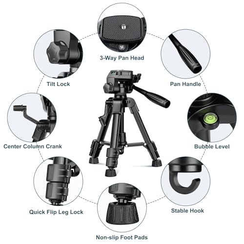 JOILCAN Mini Tripod for Camera, 25" Tabletop Camera Tripod, Portable Travel Tripod with Phone/Tablet Holder, Lightweight Aluminum Tripods for DSLR Phone Spotting Scope - size: 25 Inch