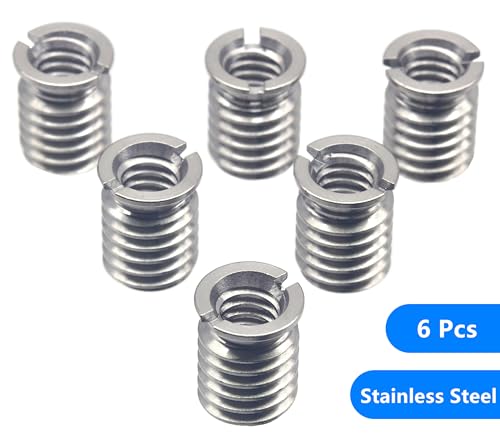 Stainless Steel 1/4"-20 Female to 3/8"-16 Male Convert Screw Adapter (6pcs, 12.5mm) - color: 6pcs, size: 12.5mm