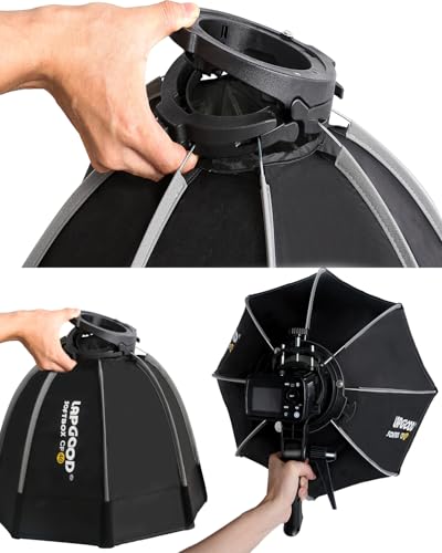 Bowens Mount Softbox 32''/80CM Handheld Quick Set-up, S-Type Bracket Compatible with Godox Canon Sony Fuji YongNuo Flash AD200PRO V1 TT600 V860III 430EXIII SB500 YN320EX YN560 - size: CF 32''