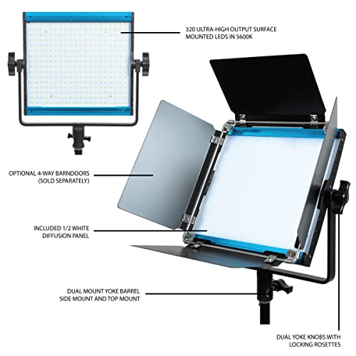 Dracast X Series LED500 - Daylight 5600K LED Video Light Panel | Bluetooth App Control | Dimmable 0-100% | CRI & TLCI 96+ | Dual NP-F Battery Plate | Studio & Portrait Photography | Live Streaming