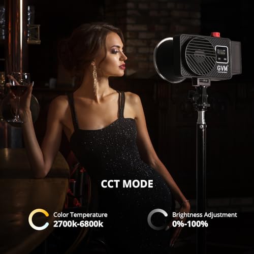 GVM 100W LED Video Light,Professional Photography Lighting Portable Continuous Output Lighting 2700K~6800K,18500 lux@1m with Standard Reflector for Studio Photography