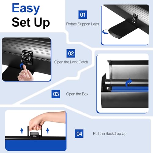 Blue Screen, Collapsible Chromakey Backdrop Retractable Photo Background | 74 x 76in Portable Chroma Key Panel, Wrinkle Resistant, Pull Up, Video Conference, Live Game, Streaming, Photographic Studio - color: Blue, size: 74 x 76in
