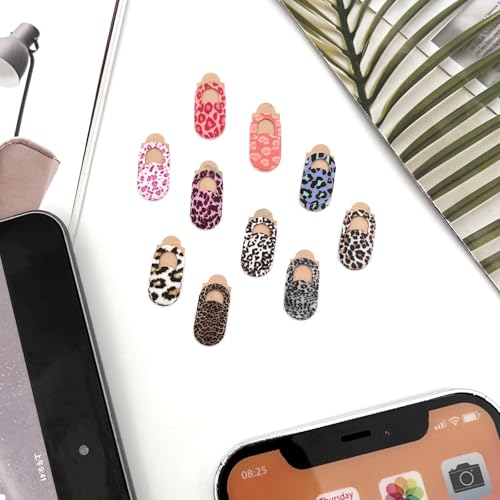 Leopard Print Webcam Cover Slide, Stylish Camera Privacy Blocker for Laptops, Phones & Tablets, Ultra-Thin Multi-Color Webcam Protection Stickers(10PCS,Mutilcolor) 