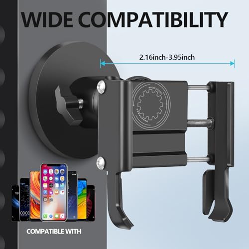 Vinkqiado Gym Magnetic Phone Holder, All Metal Magnet Base Phone Mount for Gym Equipment, Tractor, Refrigerator, Forklift, or Any Ferrous Metal Surface, Compatible with All Smartphones (Large Base) - size: 88mm Base