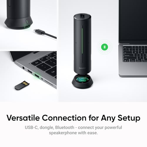 Insta360 WaveLink - 4K Conference Room Speakerphone and Camera, Speaker Tracking, 5m 360° Voice Pickup, Noise Reduction, AI Transcription and Summaries, Plug & Play, Works with Zoom, Teams - color: Graphite Black, style: WaveLink Bundle