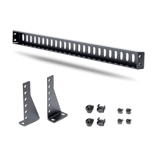 StarTech 1U Cable Lacing Bar, Adjustable Depth (12S-Cable-Lacing-BAR) | Horizontal cable guide, Depth 1.5 to 3.7in, Inward or outward install, M6 cage nuts and screws, Patch panels and PDUs - style: Adjustable Offset Single Unit