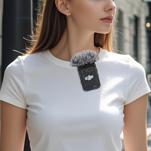 Microphone Windscreen Compatible with DJI MIC 2 (Not for DJI MIC 1) / OSMO POCKET Microphone Furry Wind Muff (2 Packs-Grey) - color: Gray