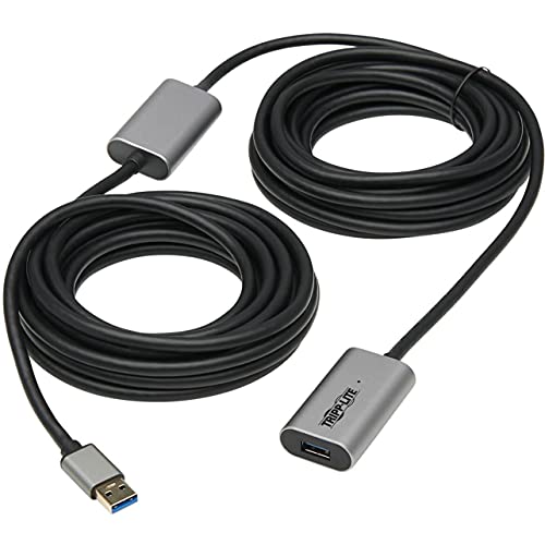 Tripp Lite USB-A Active Extension Repeater Cable 3.2 Gen 1 Aluminum M/F 10M (U330-10M-AL)