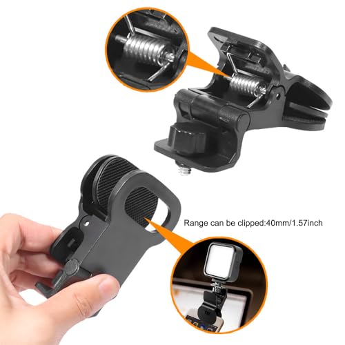 2 Pack Webcam Stand Mount Monitor Clips with 1/4''-20 Screw Phone Light Clip Video Camera Mount Holder for Monitor Top Laptop Screen Video Live Streaming Virtual Meeting Conference Webcams