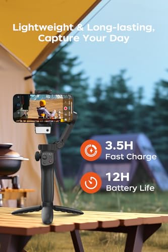 CM8 Gimbal Stabilizer for iPhone Android with AI Tracker, 3-Axis Phone Gimbal with Remote Control Portable Foldable, Phone Stabilizer for Video Recording for Tiktok YouTube Vlog - style: CM8 AI
