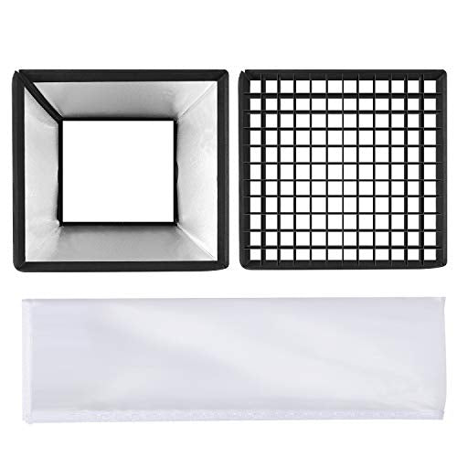 GVM Foldable Softbox Diffuser with Grid Beehive for GVM 50RS 672S MB832 520LS 520S 1200D Series LED Panel Lights, Video Lights, Suitable for Portrait Photography, Video Lighting, 14.9 x 15.7